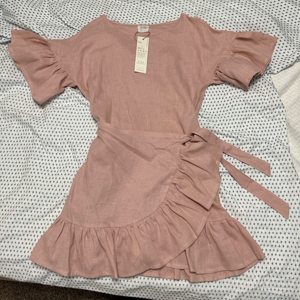 NWT Charming Pink Italian Linen Dress